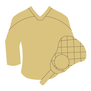 Design By Line Lacrosse Jersey MDF Cutout Silhouette Racket Ball - Unfinished For DIY