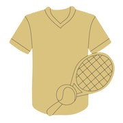 Design By Line T-Shirt MDF Cutout Tennis Racket On Jersey - Unfinished For DIY