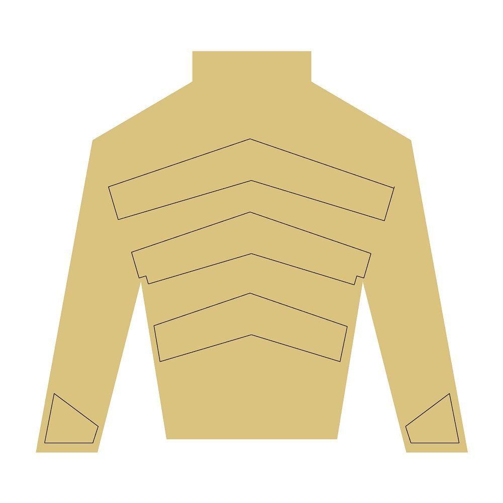 Design By Line Jockey Silk Shirt MDF Cutout Chevron Stripes Across Chest - Unfinished For DIY