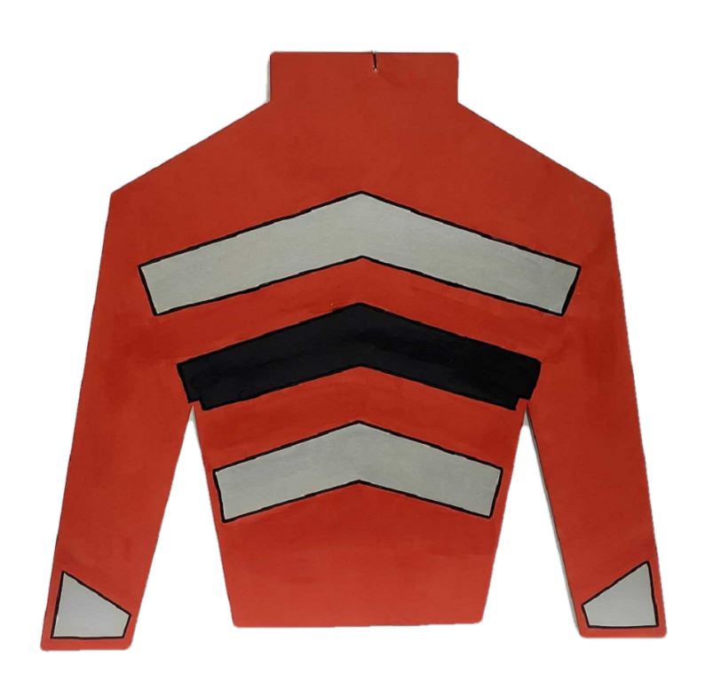 Design By Line Jockey Silk Shirt MDF Cutout Chevron Stripes Across Chest - Unfinished For DIY