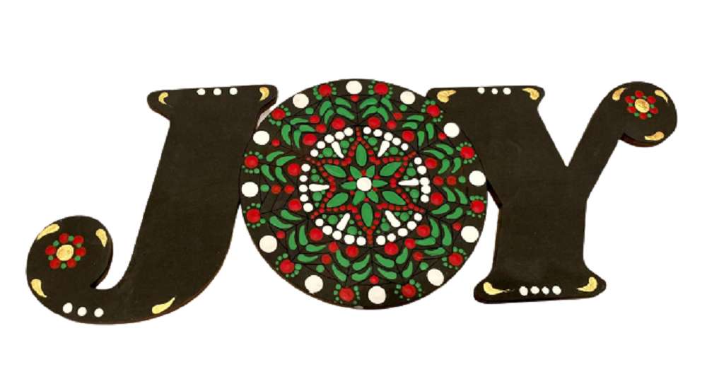 Design By LineWord Joy MDF Cutout The O is Mandala - Unfinished For DIY