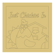 Design By Line Square MDF Cutout Just Chickin' In Barnyard Chicken Coop - Unfinished For DIY