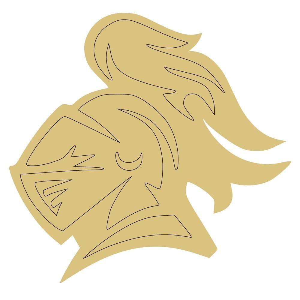Design By Line Knight Helmet Silhouette MDF Cutout Medieval Armor Outline - Unfinished For DIY