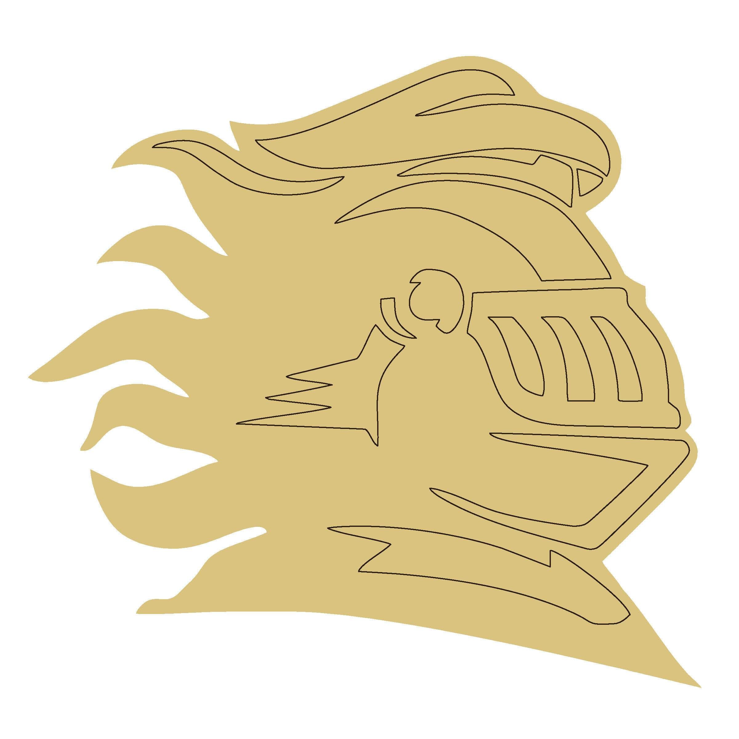 Design By Line Knight Helmet MDF Cutout Silhouette - Unfinished For DIY