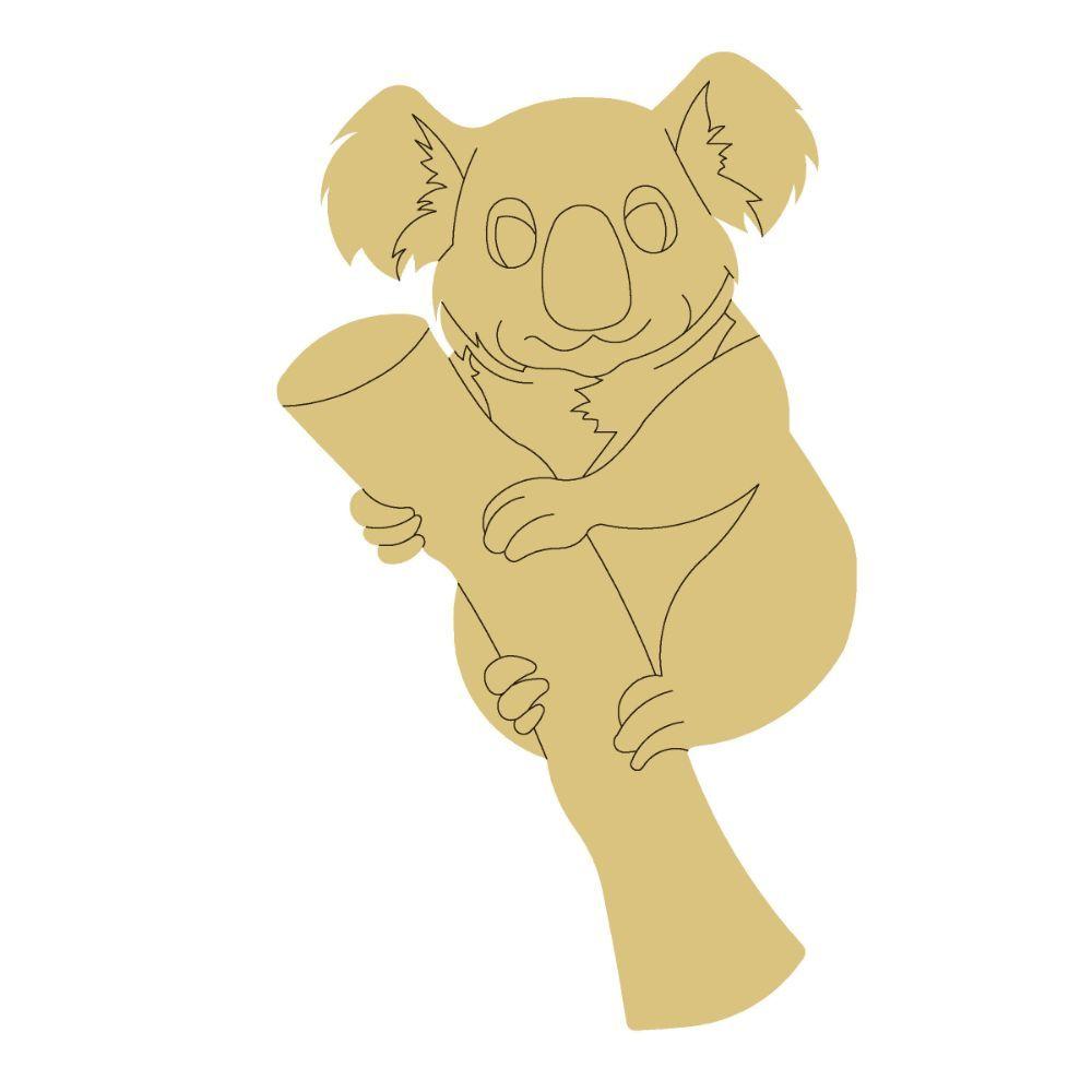 Design By Line Koala MDF Cutout Holding Log - Unfinished For DIY