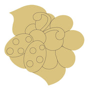Design By Line Flower MDF Cutout Lady Bug On Flower - Unfinished For DIY