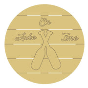 Design By Line Round MDF Cutout On Lake Time Paddles - Unfinished For DIY