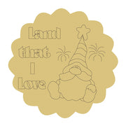 Design By Line Round Gnome MDF Cutout Land That I Love Fireworks - Unfinished For DIY