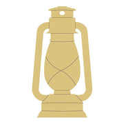 Design By Line Lantern MDF Cutout With Criss-Cross Glass Detailing - Unfinished For DIY