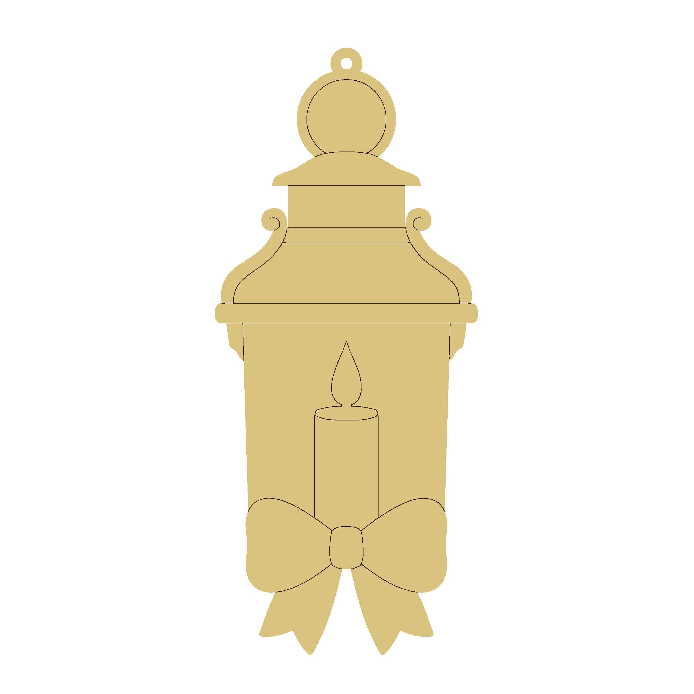 Design By Line Christmas Lantern  MDF Cutout Silhouette - Unfinished For DIY