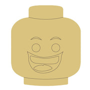 Design By Line Lego Head MDF Cutout Laughing Face - Unfinished For DIY
