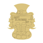 Design By Line Leprechaun Silhouette MDF Cutout Happy St. Patrick's Day - Unfinished For DIY