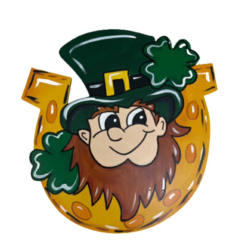 Design By Line Leprechaun MDF Cutout Horseshoe Silhouette - Unfinished For DIY