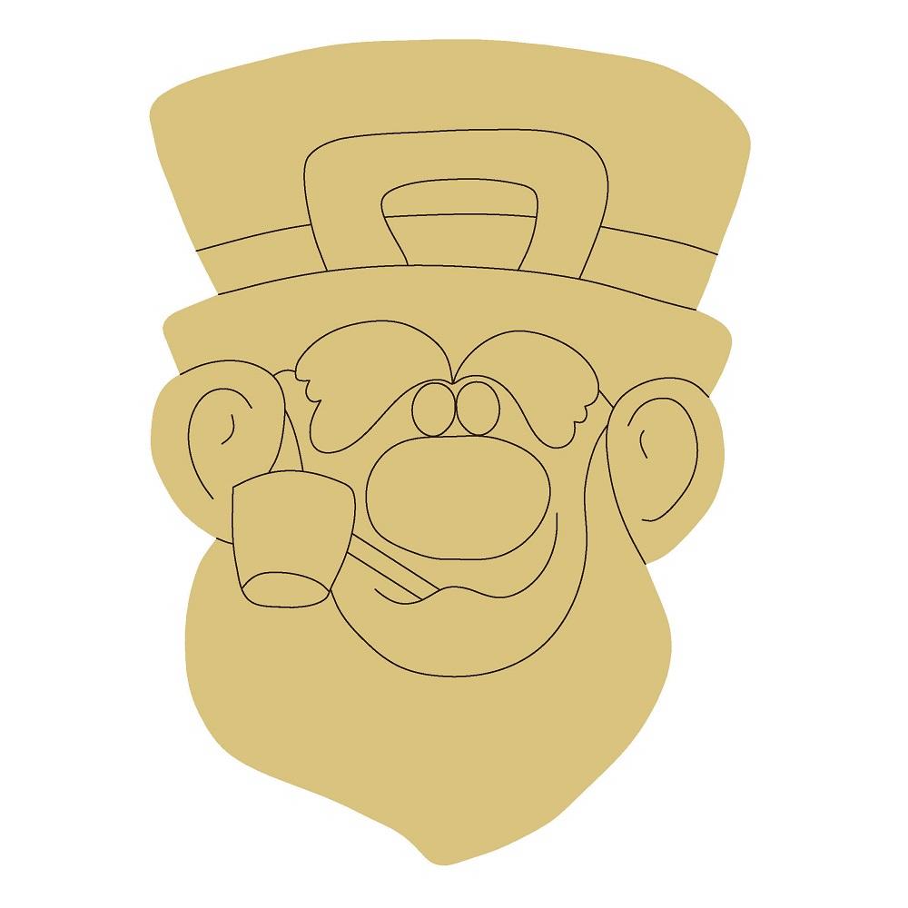 Design By Line Leprechaun MDF Cutout With Hat And Pipe - Unfinished For DIY