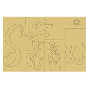 Design By Line Rectangle MDF Cutout Let It Snow Snowman Scene - Unfinished For DIY