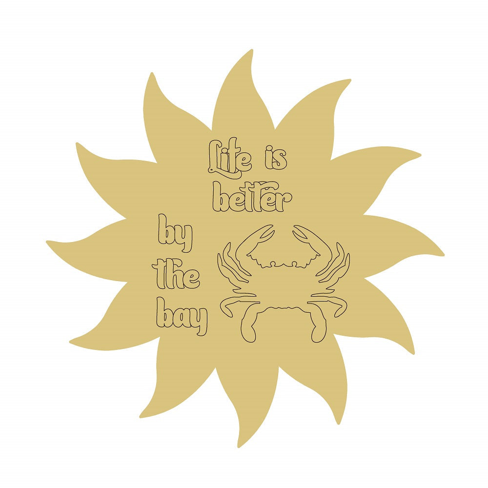 Design By Line Sunflower MDF Cutout Life Is Better By The Bay Crab Silhouette - Unfinished For DIY