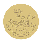 Design By Line Round MDF Cutout Life Is Sweet Watermelon Slice - Unfinished For DIY