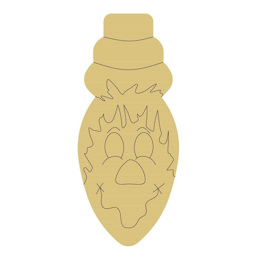 Design By Line Light Bulb MDF Cutout Light Bulb Scarecrow - Unfinished For DIY