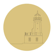 Design By Line Round MDF Cutout Lighthouse Silhouette - Unfinished For DIY
