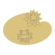 Design By Line Lily Pad MDF Cutout Frog With Lotus Flower - Unfinished For DIY