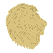 Design By Line Lion Head MDF Cutout With Mane Line Details - Unfinished For DIY