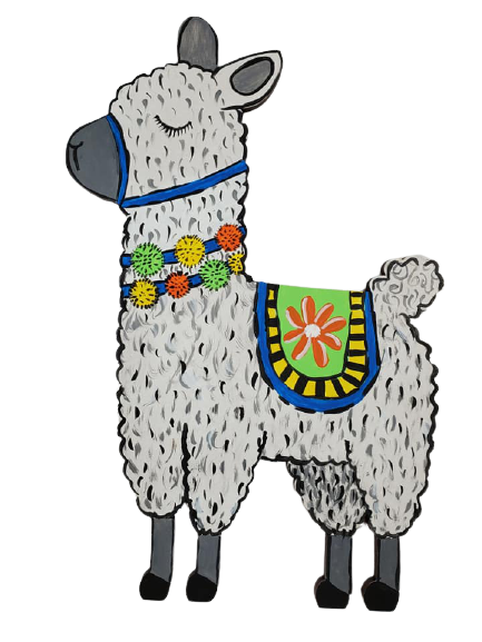 Basic Shape Llama MDF Cutout Silhouette Style 2 - Unfinished For DIY