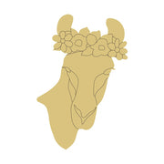 Design By Line Llama Head MDF Cutout Floral Crown - Unfinished For DIY