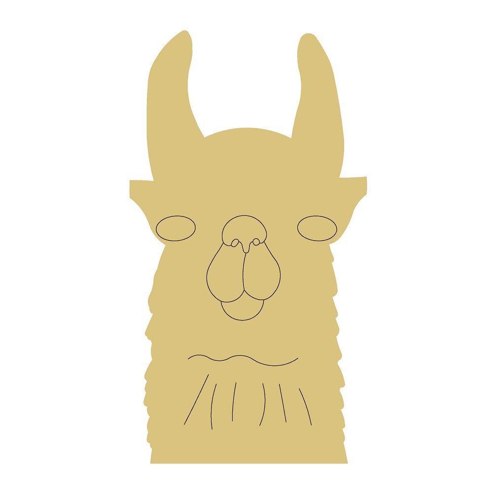 Design By Line Llama Head MDF Cutout Silhouette - Unfinished For DIY