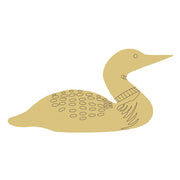 Design By Line Duck MDF Cutout Dot Feather Loon Pattern - Unfinished For DIY