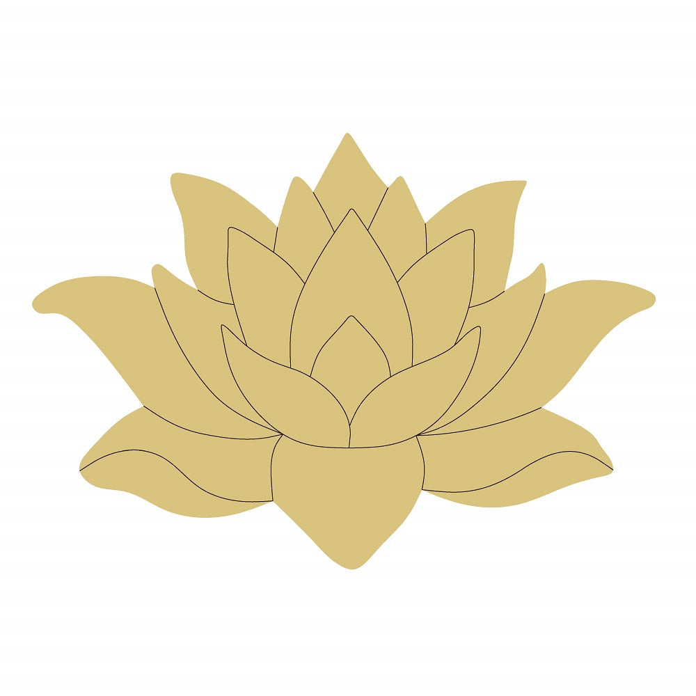 Design By Line Lotus MDF Cutout Flower Silhouette - Unfinished For DIY