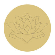 Design By Line Round MDF Cutout Lotus Flower Silhouette - Unfinished For DIY