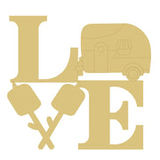 Design By Line Camper MDF Cutout Love With Marshmallow Skewers - Unfinished For DIY