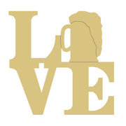 Design By Line Love MDF Cutout With Beer Mug - Unfinished For DIY