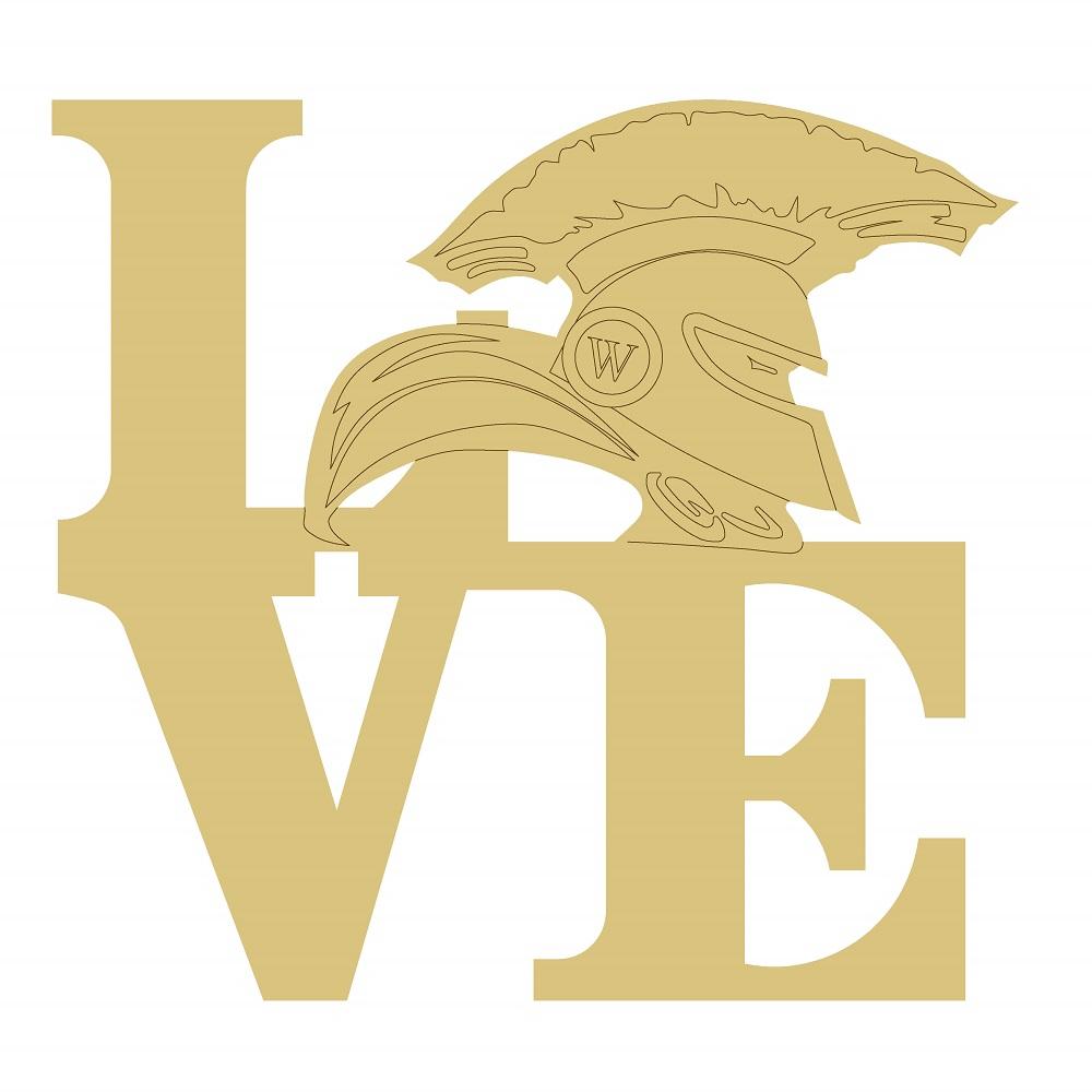 Design By Line Warrior MDF Cutout Love - Unfinished For DIY