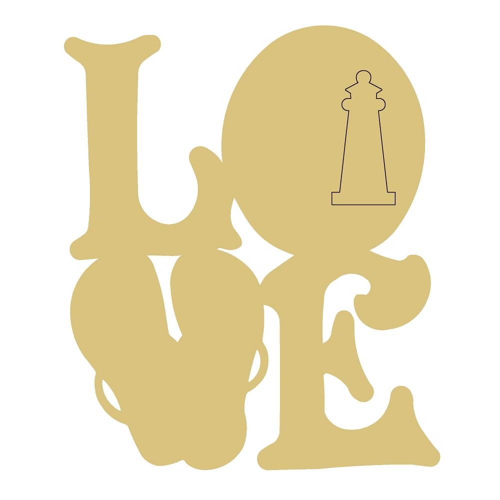 Design By Line Lighthouse MDF Cutout Love FlipFlops - Unfinished For DIY