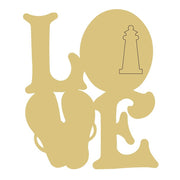 Design By Line Lighthouse MDF Cutout Love FlipFlops - Unfinished For DIY