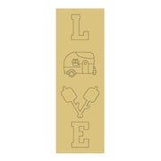 Design By Line Rectangle MDF Cutout Love Camper With Marshmallows - Unfinished For DIY