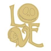Design By Line Love MDF Cutout Love With Jack & Sally - Unfinished For DIY