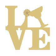 Design By Line Love MDF Cutout With Margarita Glass - Unfinished For DIY