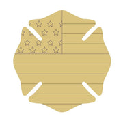 Design By Line Maltese Cross MDF Cutout Flag With Stars And Stripes - Unfinished For DIY