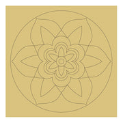 Design By Line Square MDF Cutout Mandala Floral Circle - Unfinished For DIY