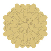 Design By Line Round MDF Cutout Intricate Floral Mandala Pattern - Unfinished For DIY
