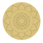 Design By Line Round MDF Cutout Mandala Pattern Style 11 - Unfinished For DIY