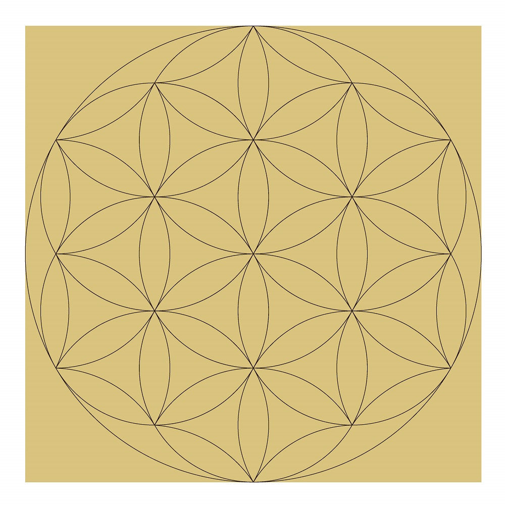 Design By Line Square MDF Cutout Flower Of Life Mandala - Unfinished For DIY