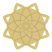 Design By Line Round-Square MDF Cutout Mandala Floral Pattern - Unfinished For DIY