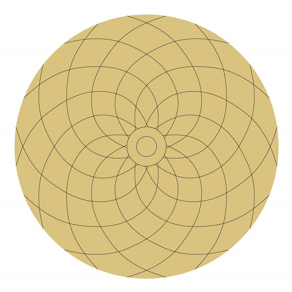Design By Line Round MDF Cutout Mandala Pattern Style 21 - Unfinished For DIY