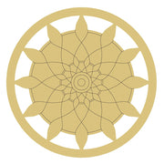 Print Shop Round MDF Cutout Mandala Floral Pattern - Unfinished For DIY