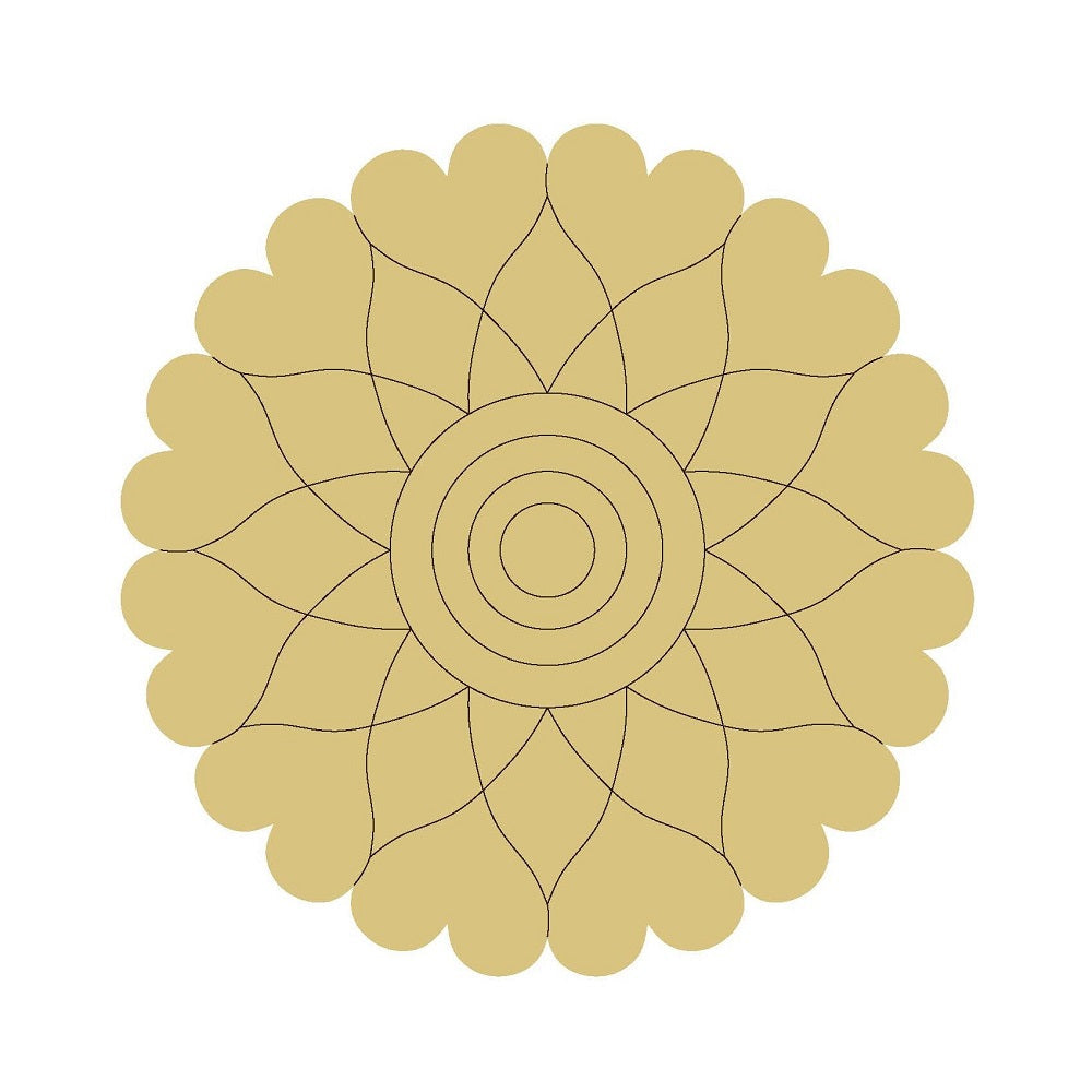 Design By Line Round MDF Cutout Mandala Design - Unfinished For DIY