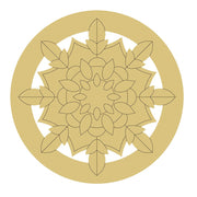 Design By Line Round MDF Cutout Mandala Leaf Motif - Unfinished For DIY