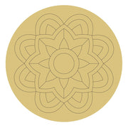 Design By Line Round MDF Cutout Mandala Pattern Style 6 - Unfinished For DIY